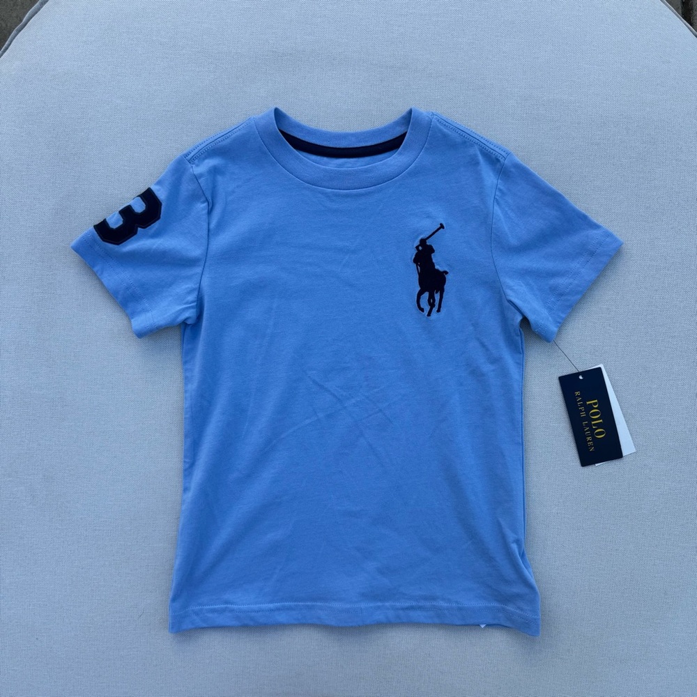 NWT Polo Ralph Lauren Big Pony Tee Light Blue Size 5